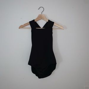 black halter leotard